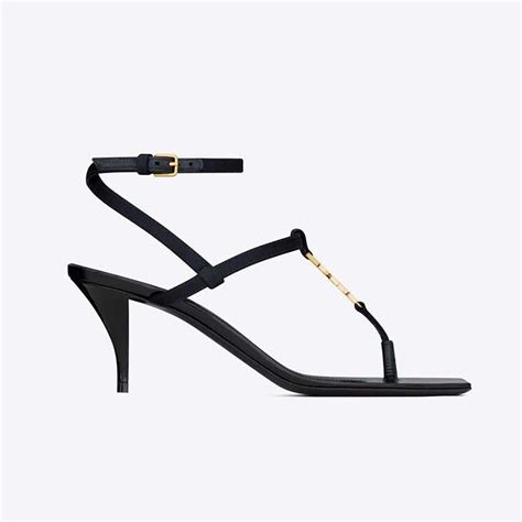 ysl leather-trimmed silk satin sandals|CASSANDRA sandals in smooth leather .